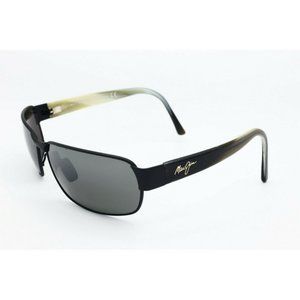 Maui Jim Black Coral MJ 249-2M Rectangle Black Sunglasses Neutral Gray Lens (B)